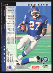 Rodney Hampton Autographed 1994 Upper Deck Card #230 New York Giants SKU #260220