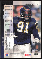 Leslie O'Neal Autographed 1994 Upper Deck Card #174 San Diego Chargers SKU #260240