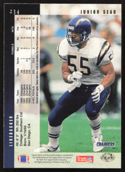 Junior Seau Autographed 1994 Upper Deck Card #234 San Diego Chargers SKU #260258