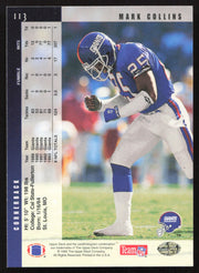 Mark Collins Autographed 1994 Upper Deck Card #113 New York Giants SKU #260262