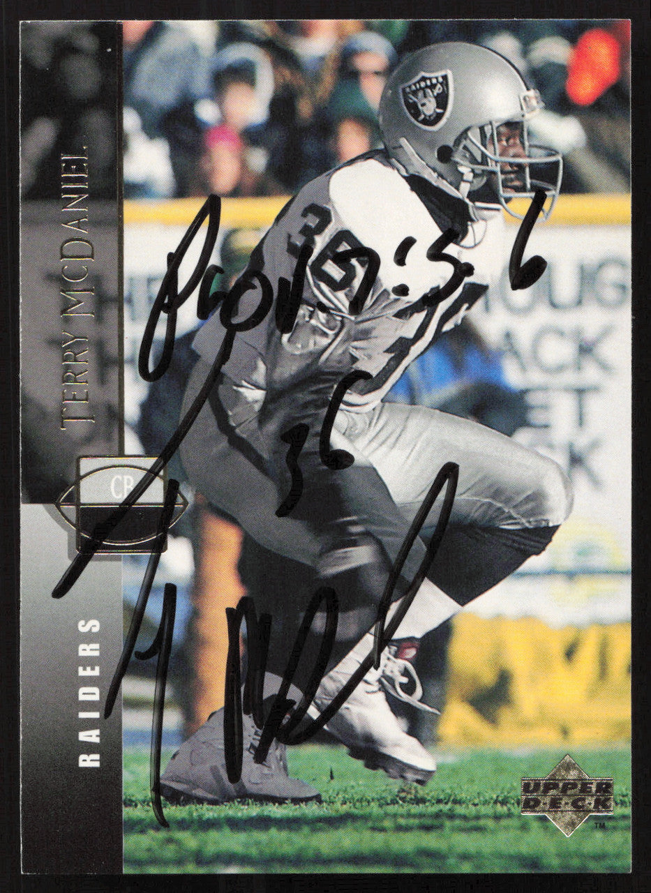 Terry McDaniel Autographed 1994 Upper Deck Card #179 Los Angeles Raiders SKU #260267