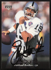 Jeff Hostetler Autographed 1995 Upper Deck Card #112 Los Angeles Raiders SKU #260274