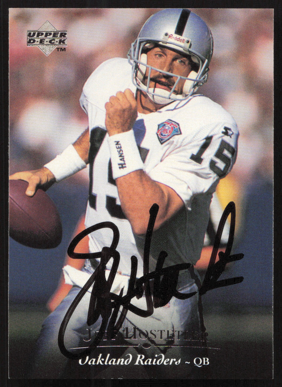 Jeff Hostetler Autographed 1995 Upper Deck Card #112 Los Angeles Raiders SKU #260274