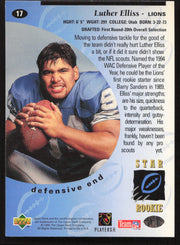 Luther Ellis Autographed 1995 Upper Deck Rookie Card #17 Detroit Lions SKU #260275