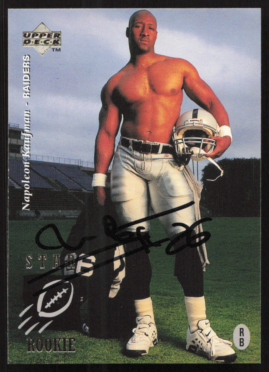 Napoleon Kaufman Autographed 1995 Upper Deck Rookie Card #15 Los Angeles Raiders SKU #260277