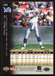 Dave Krieg Autographed 1995 Upper Deck Card #234 Detroit Lions SKU #260279