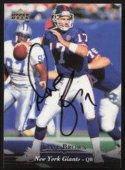 Dave Brown Autographed 1995 Upper Deck Card #89 New York Giants SKU #260281