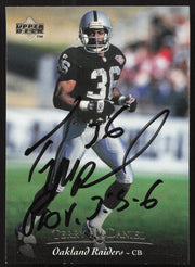 Terry McDaniel Autographed 1995 Upper Deck Card #196 Los Angeles Raiders SKU #260285