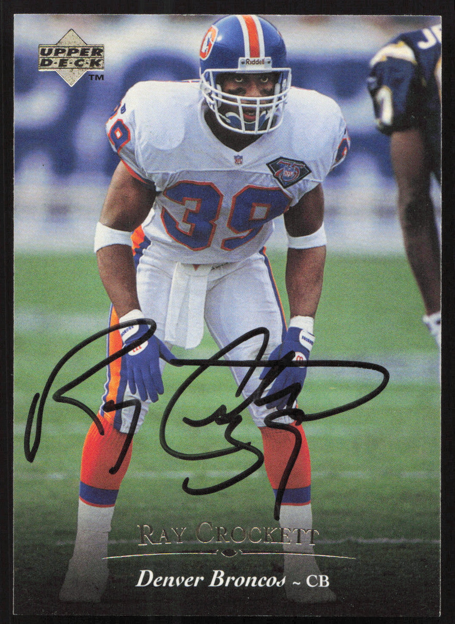 Ray Crockett Autographed 1995 Upper Deck Card #194 Denver Broncos SKU #260286