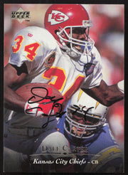 Dale Carter Autographed 1995 Upper Deck Card #195 Kansas City Chiefs SKU #260287