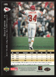 Dale Carter Autographed 1995 Upper Deck Card #195 Kansas City Chiefs SKU #260287