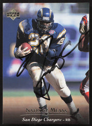 Natrone Means Autographed 1995 Upper Deck Card #169 San Diego Chargers SKU #260291