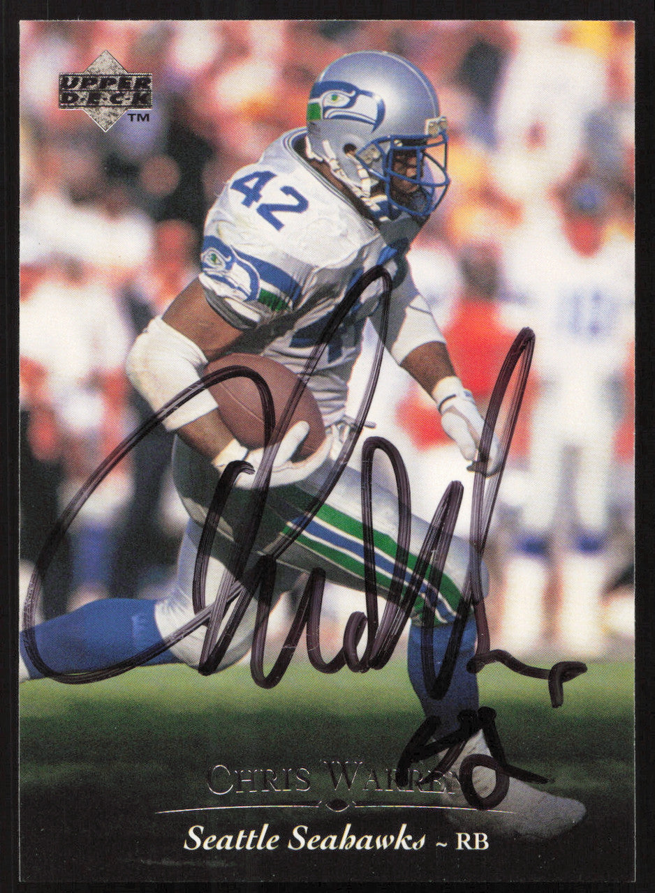 Chris Warren Autographed 1995 Upper Deck Card #114 Seattle Seahawks SKU #260293