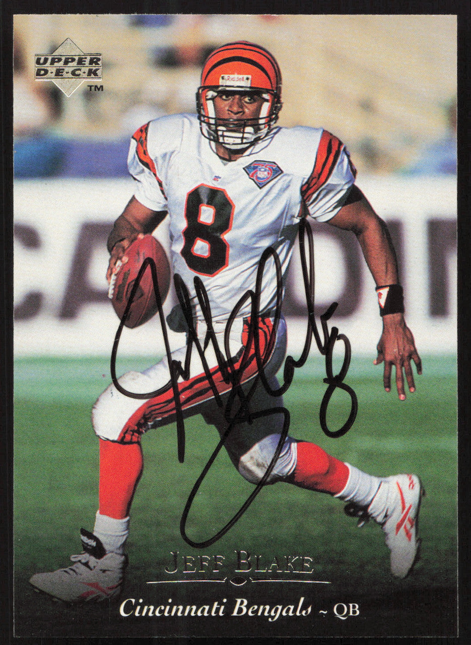 Jeff Blake Autographed 1995 Upper Deck Card #190 Cincinnati Bengals SKU #260294