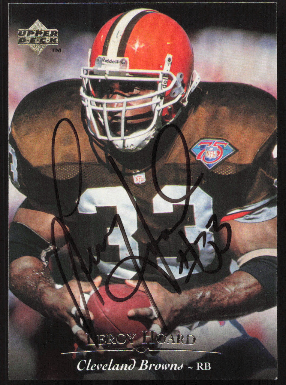 Leroy Hoard Autographed 1995 Upper Deck Card #135 Cleveland Browns SKU #260296
