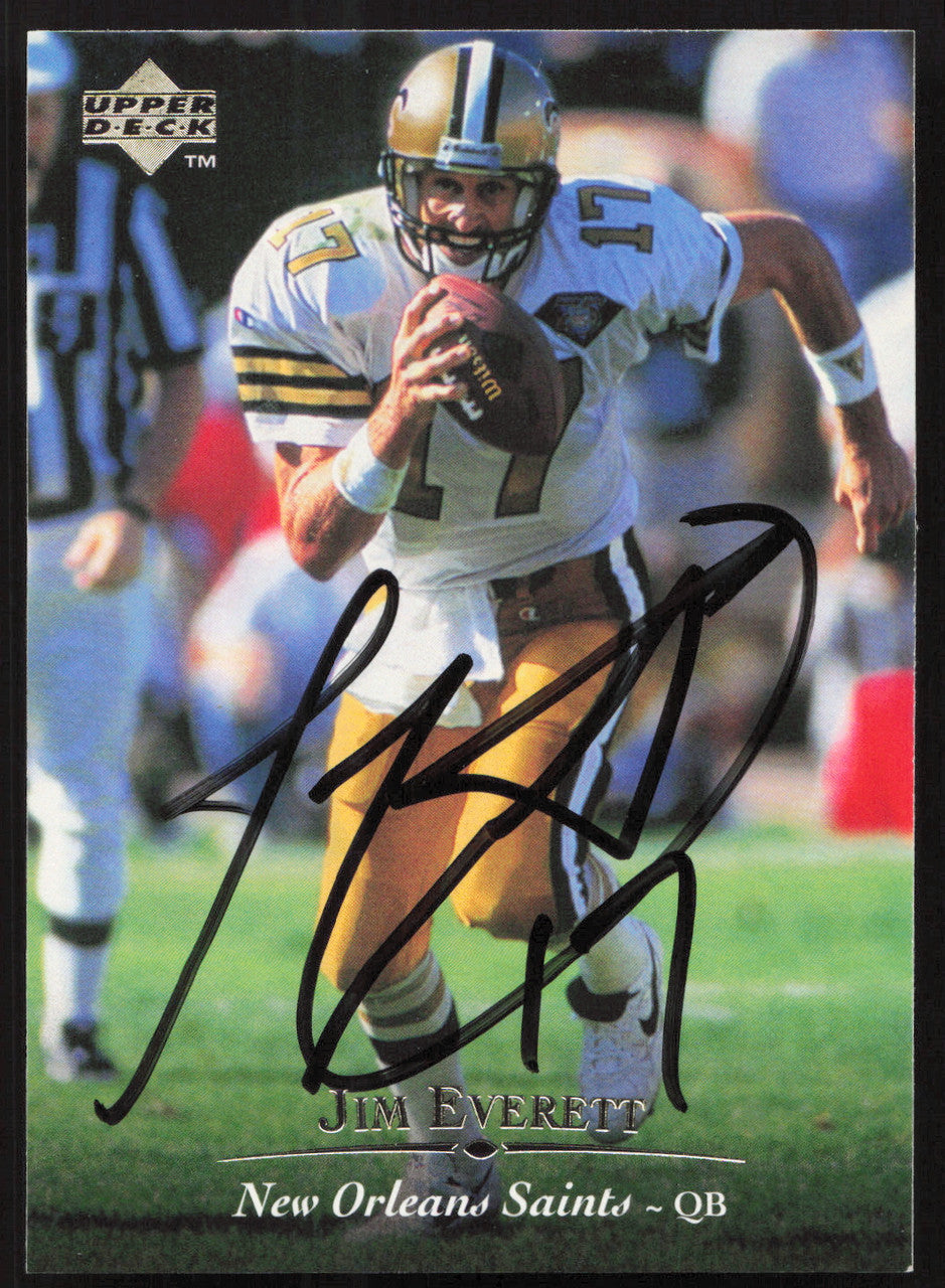 Jim Everett Autographed 1995 Upper Deck Card #69 New Orleans Saints SKU #260297