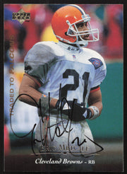 Eric Metcalf Autographed 1995 Upper Deck Card #107 Cleveland Browns SKU #260309