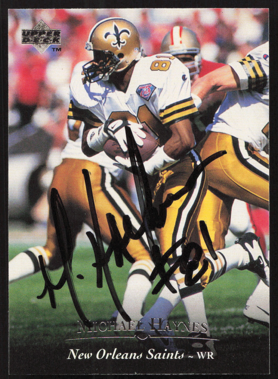 Michael Haynes Autographed 1995 Upper Deck Card #97 New Orleans Saints SKU #260317