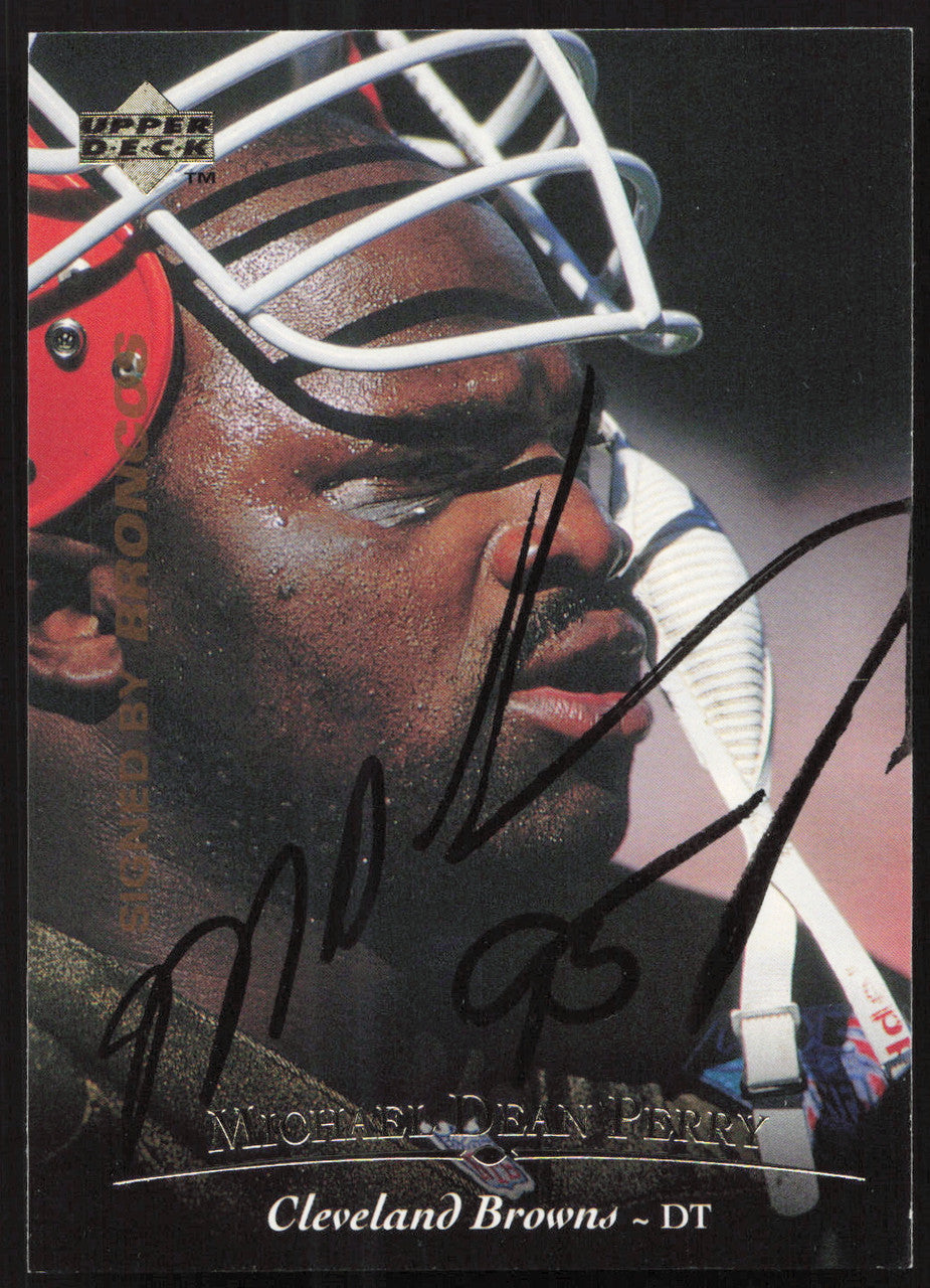 Michael Dean Perry Autographed 1995 Upper Deck Card #247 Cleveland Browns SKU #260319