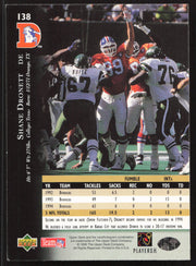 Shane Dronett Autographed 1995 Upper Deck Card #138 Denver Broncos SKU #260325