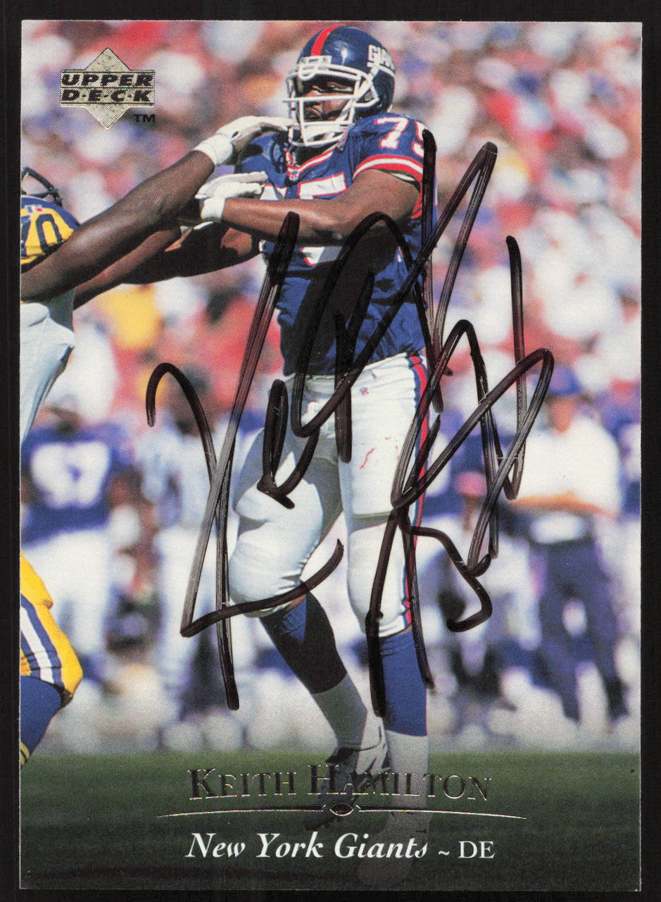 Keith Hamilton Autographed 1995 Upper Deck Card #173 New York Giants SKU #260327