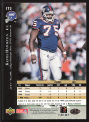 Keith Hamilton Autographed 1995 Upper Deck Card #173 New York Giants SKU #260327