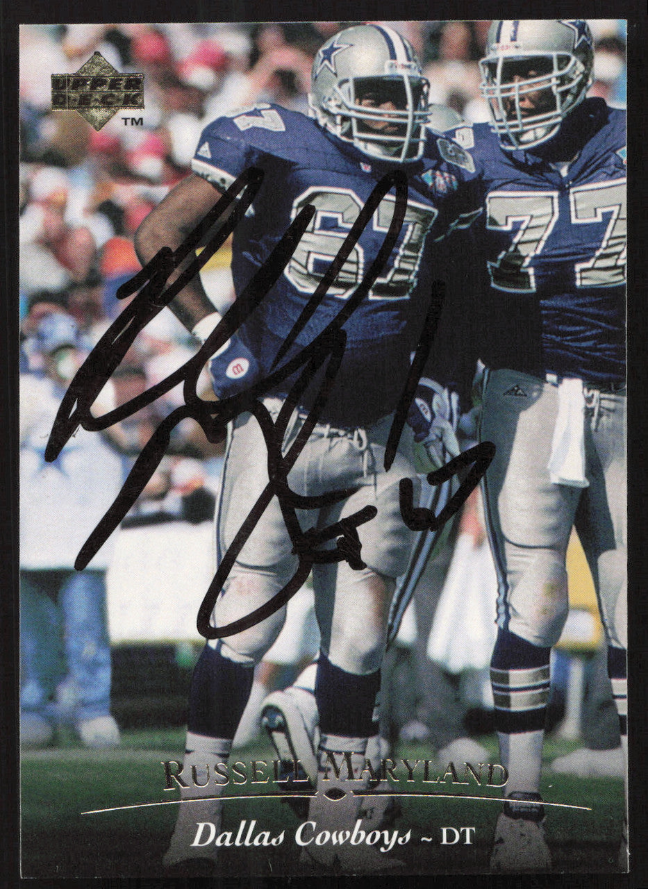 Russell Maryland Autographed 1995 Upper Deck Card #256 Dallas Cowboys SKU #260329