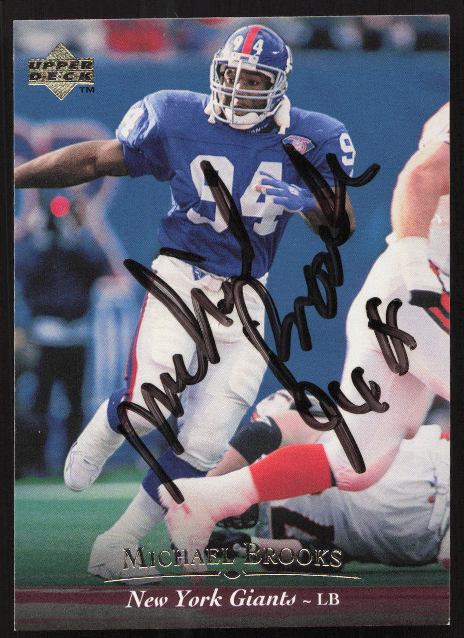 Michael Brooks Autographed 1995 Upper Deck Card #257 New York Giants SKU #260330
