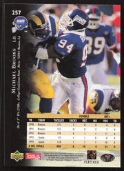 Michael Brooks Autographed 1995 Upper Deck Card #257 New York Giants SKU #260330