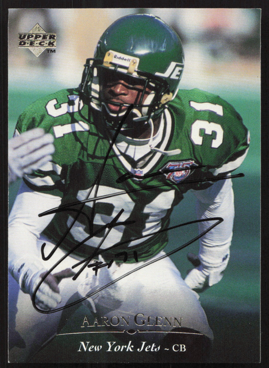 Aaron Glenn Autographed 1995 Upper Deck Card #161 New York Jets SKU #260335