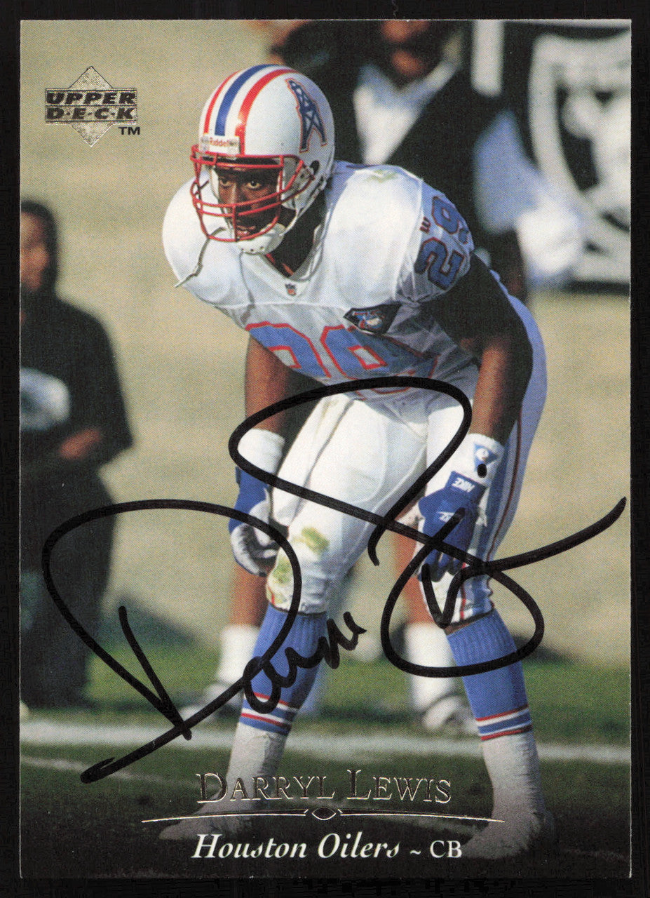 Darryll Lewis Autographed 1995 Upper Deck Card #136 Houston Oilers SKU #260337