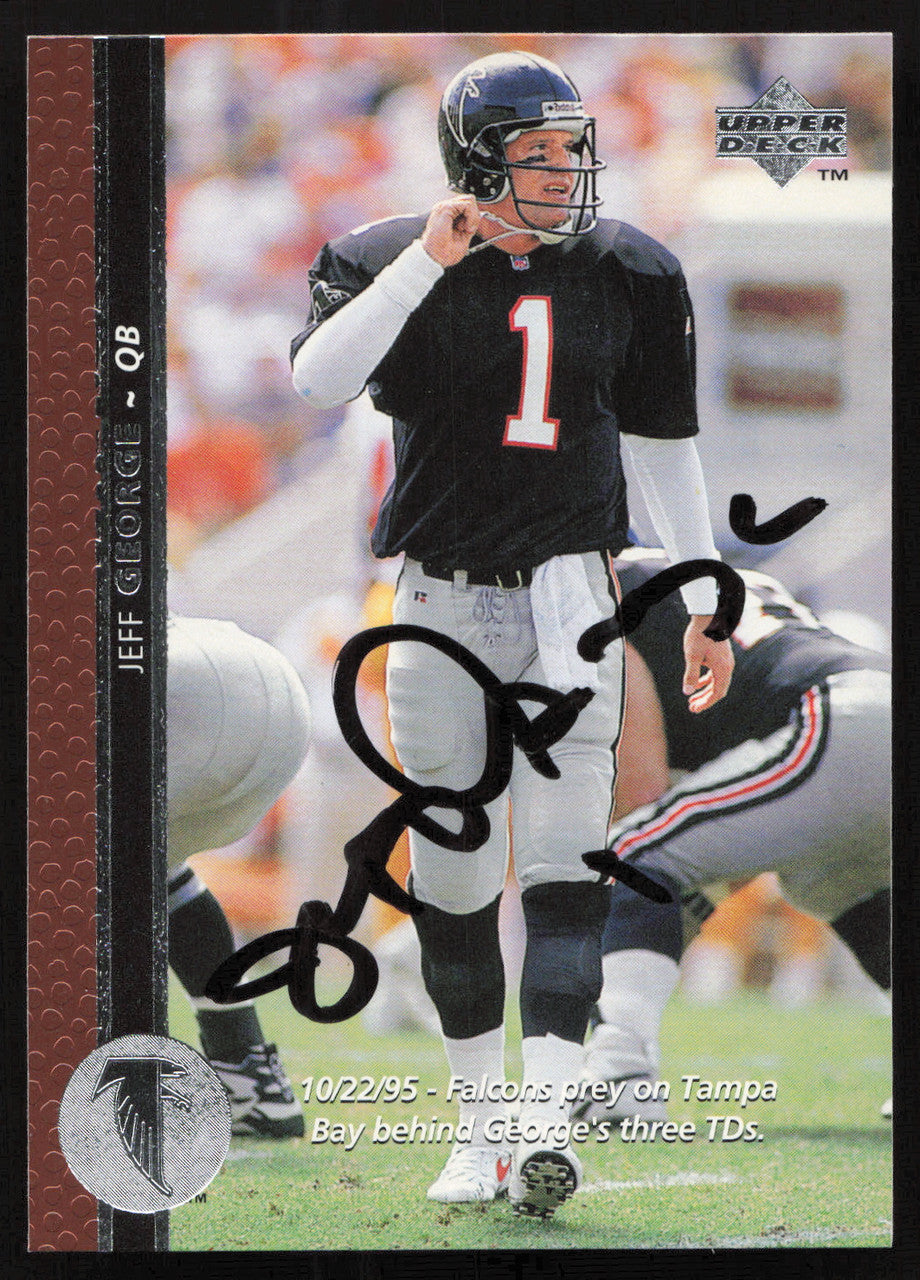 Jeff George Autographed 1996 Upper Deck Card #122 Atlanta Falcons SKU #260342