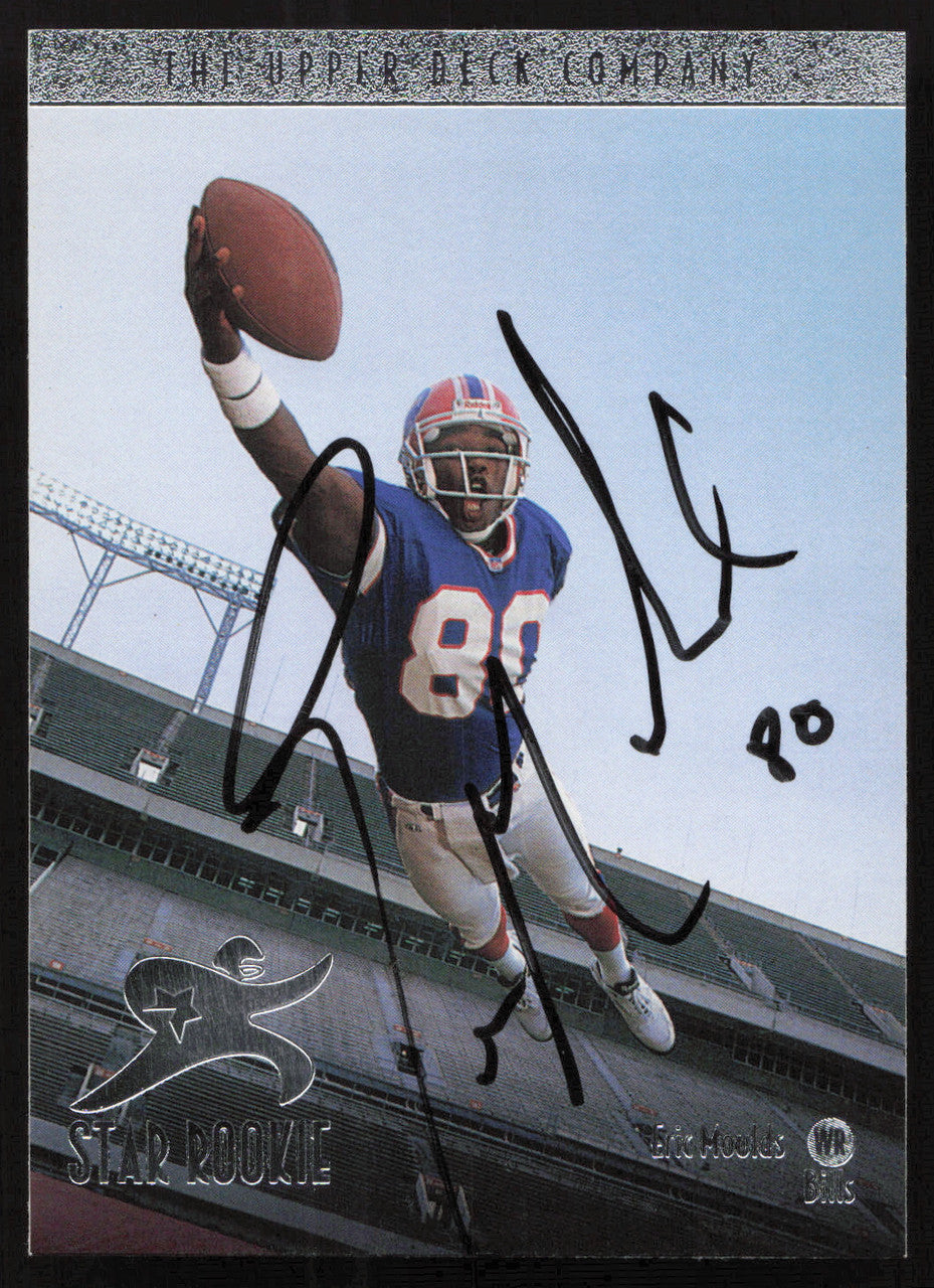 Eric Moulds Autographed 1996 Upper Deck Rookie Card #21 Buffalo Bills SKU #260347