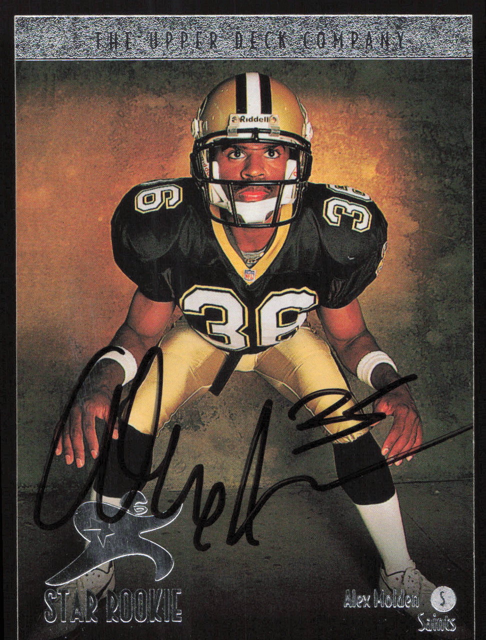 Alex Molden Autographed 1996 Upper Deck Rookie Card #11 New Orleans Saints SKU #260351