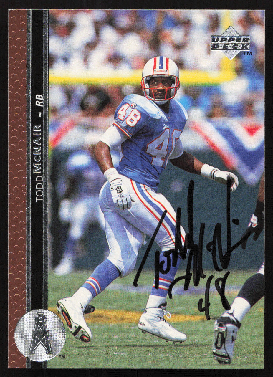 Todd McNair Autographed 1996 Upper Deck Card #192 Houston Oilers SKU #260352