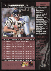 Stan Humphries Autographed 1996 Upper Deck Card #176 San Diego Chargers SKU #260353
