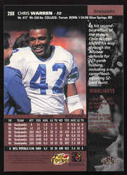 Chris Warren Autographed 1996 Upper Deck Card #208 Seattle Seahawks SKU #260355