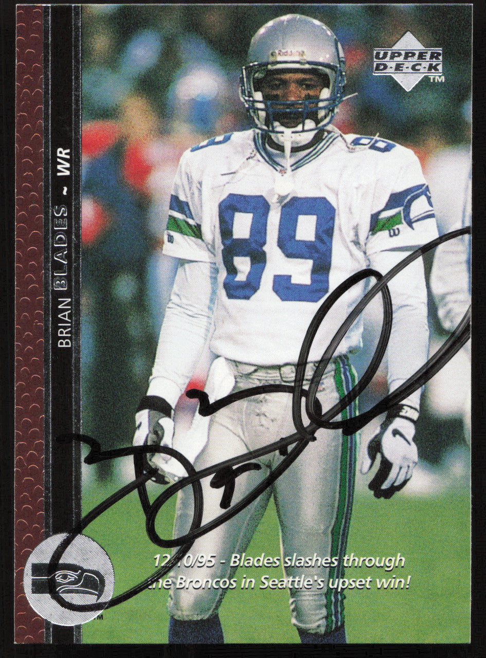 Brian Blades Autographed 1996 Upper Deck Card #148 Seattle Seahawks SKU #260357