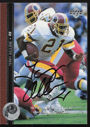 Terry Allen Autographed 1996 Upper Deck Card #90 Washington Redskins SKU #260363