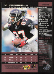 Bert Emanuel Autographed 1996 Upper Deck Card #242 Atlanta Falcons SKU #260367