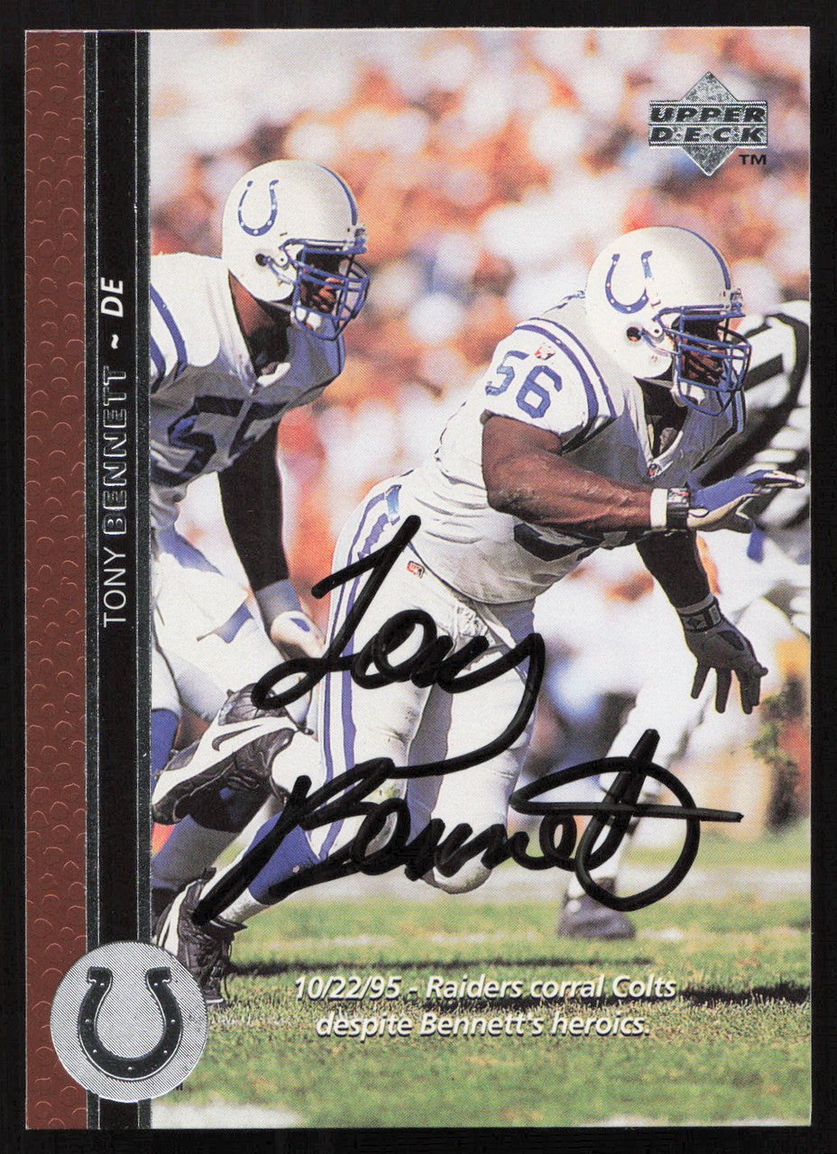 Tony Bennett Autographed 1996 Upper Deck Card #163 Indianapolis Colts SKU #260369