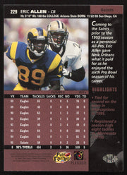 Eric Allen Autographed 1996 Upper Deck Card #229 New Orleans Saints SKU #260375