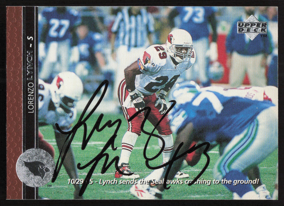 Lorenzo Lynch Autographed 1996 Upper Deck Card #58 Arizona Cardinals SKU #260377