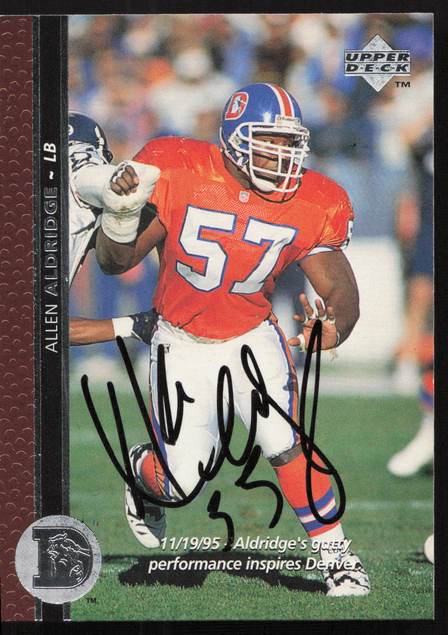 Allen Aldridge Autographed 1996 Upper Deck Card #189 Denver Broncos SKU #260378