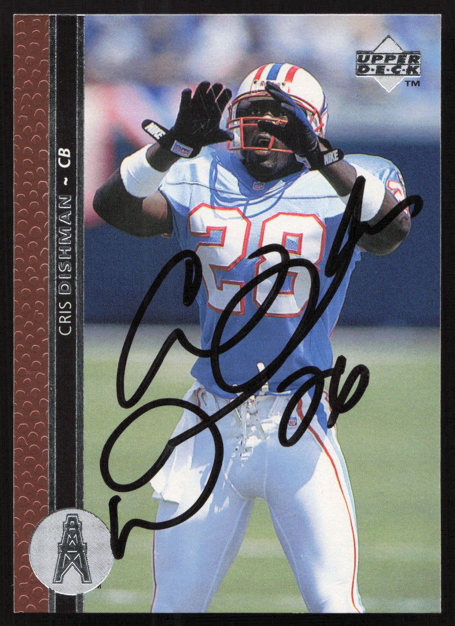 Cris Dishman Autographed 1996 Upper Deck Card #222 Houston Oilers SKU #260380