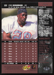 Cris Dishman Autographed 1996 Upper Deck Card #222 Houston Oilers SKU #260380