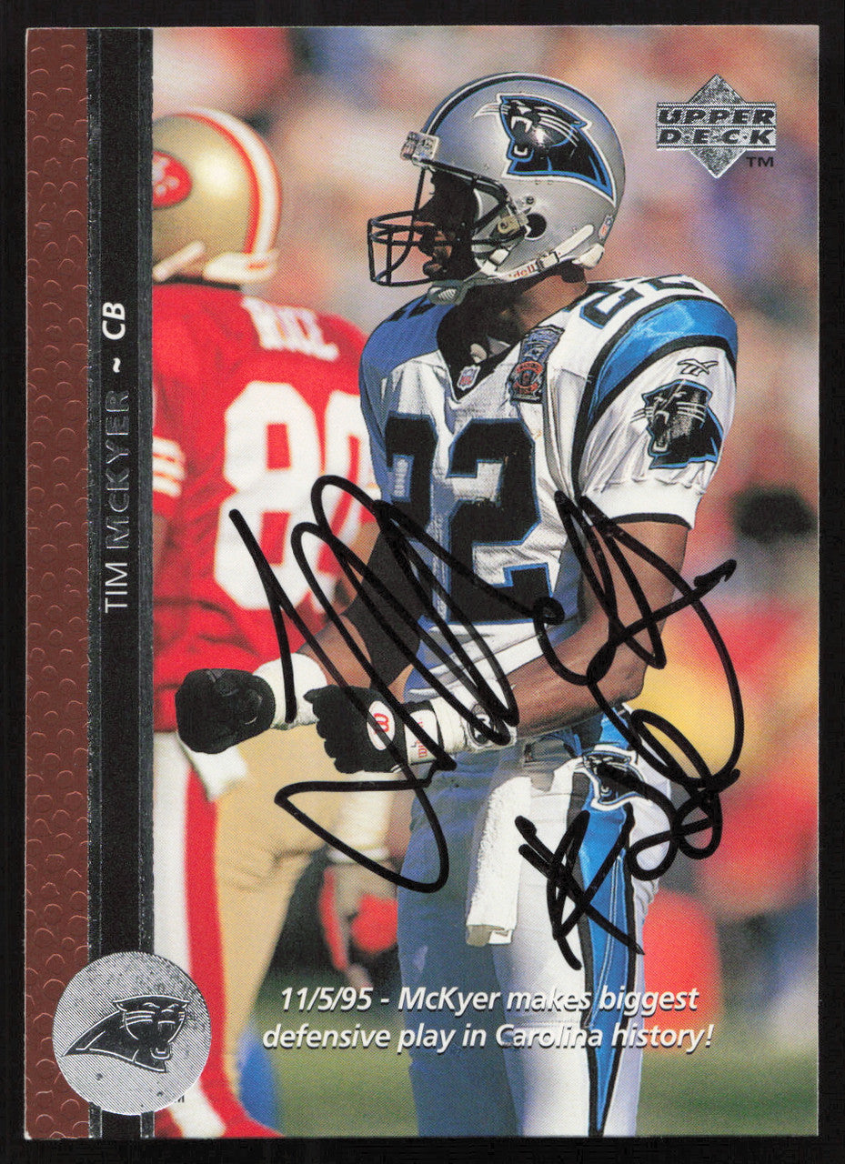 Tim McKyer Autographed 1996 Upper Deck Card #125 Carolina Panthers SKU #260383