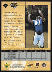 Renaldo Wynn Autographed 1997 Upper Deck Rookie Card #26 Jacksonville Jaguars SKU #260384