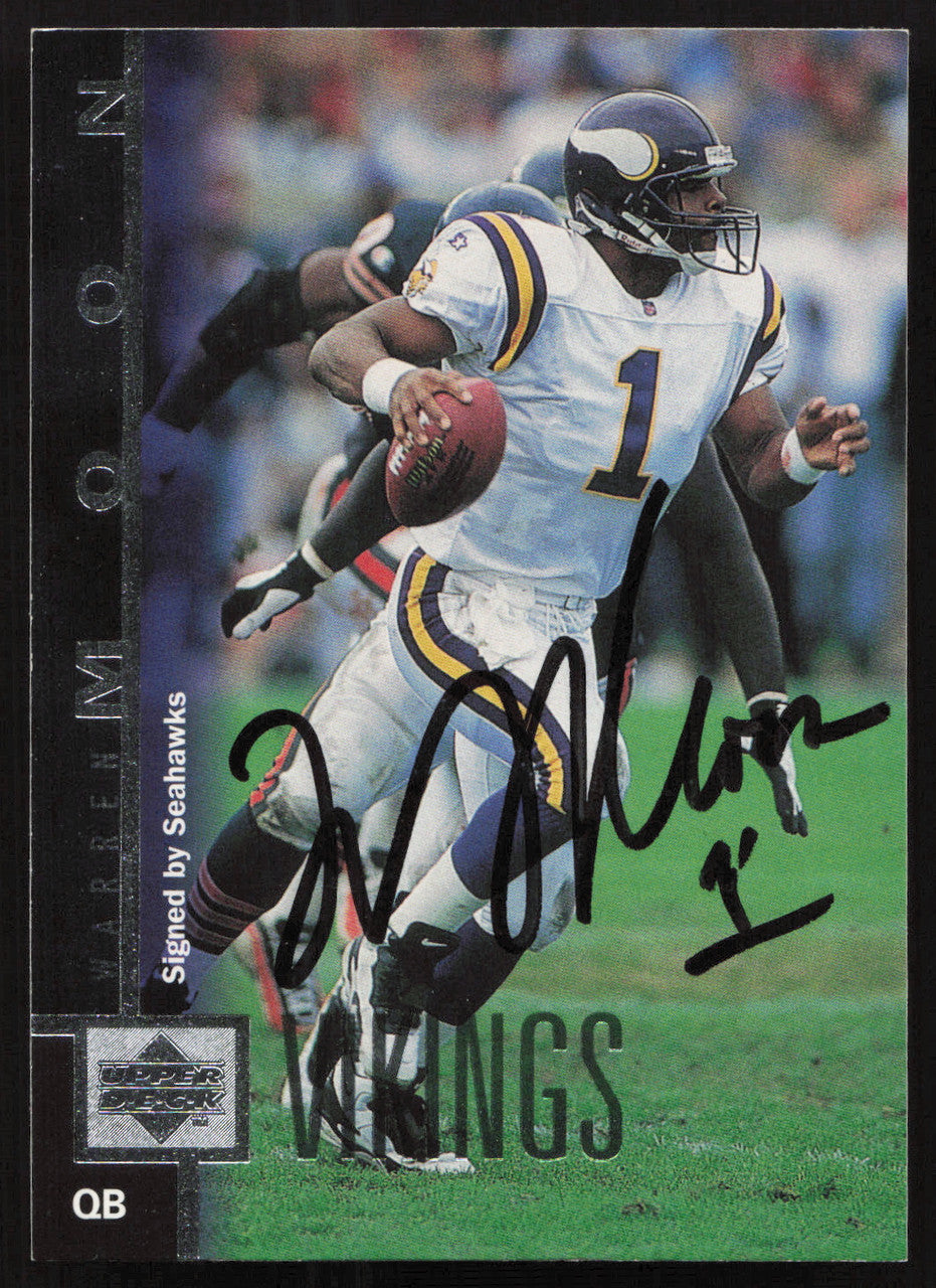 Warren Moon Autographed 1997 Upper Deck Card #283 Minnesota Vikings SKU #260396