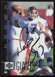 Dave Brown Autographed 1997 Upper Deck Card #166 New York Giants SKU #260398